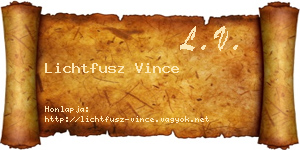 Lichtfusz Vince névjegykártya
